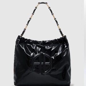 Anine Bing Kate Shoulder Bag in Black Patent